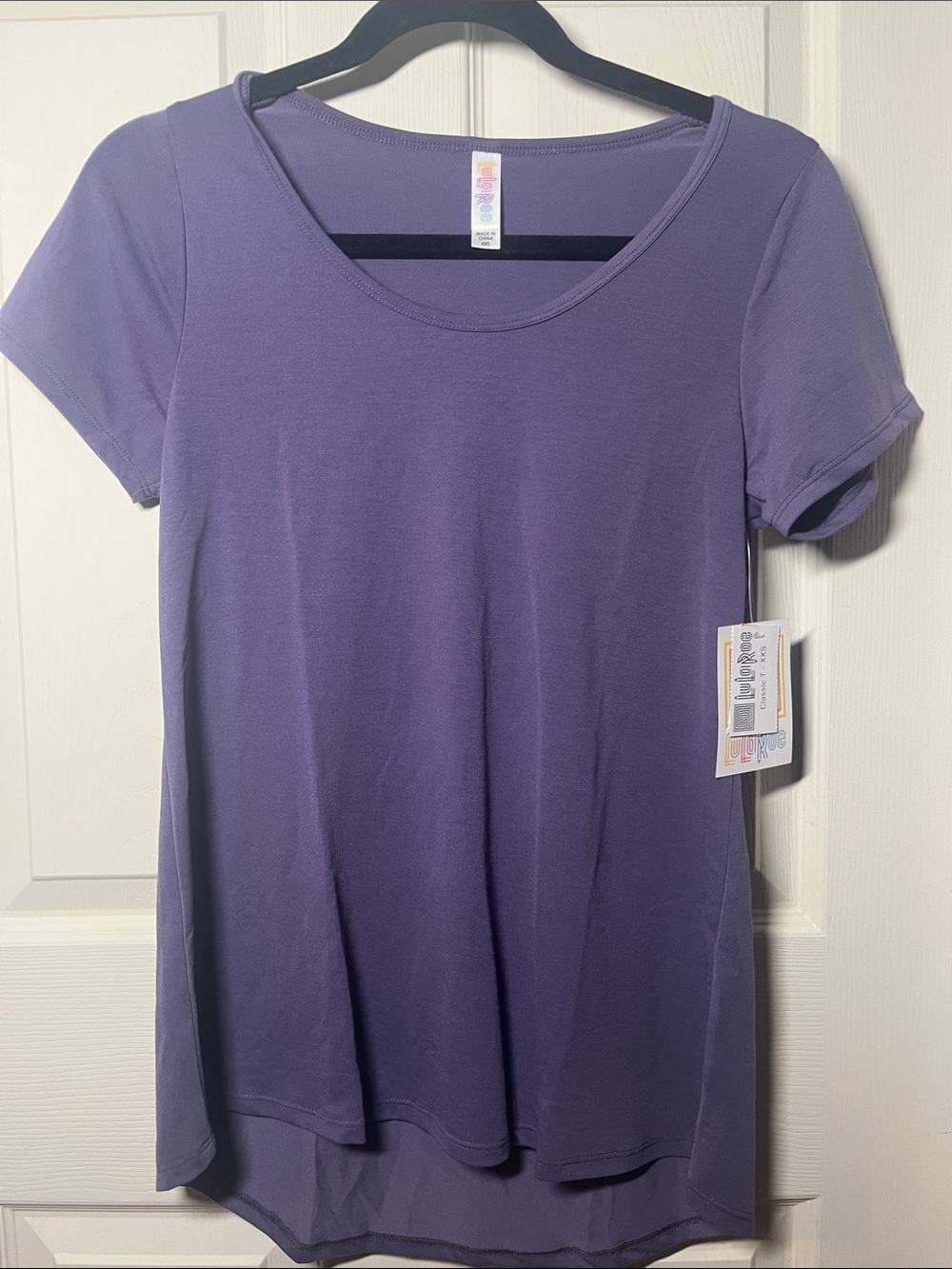 LuLaRoe Purple Scoop Neck Short Sleeve Top